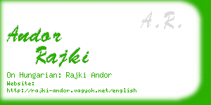 andor rajki business card